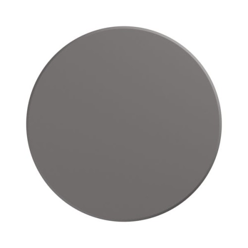 Okrągła oprawa PIATTA 9W w kolorze szarym, średnica 120 mm, wysokość 47 mm. Produkt posiada klasę szczelności IP44, przeznaczony do użytku wewnętrznego i zewnętrznego. Ujęcie frontalne, bez widocznych dekoracji czy napisów.