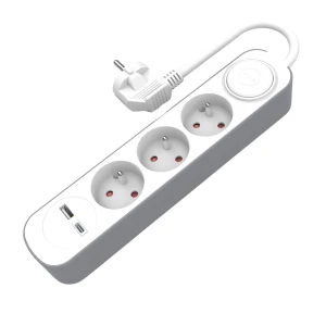 Przedłużacz 3 gniazda 3m z wyłącznikiem i gniazdami USB A USB C 