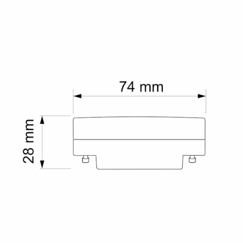 Żarówka LED GX53 230V 8W w kolorze ciepłej białej. Rysunek techniczny.