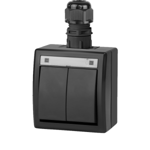 AQUANT Łącznik podwójny świecznikowy natynkowy antracyt IP65 - 5002-67
