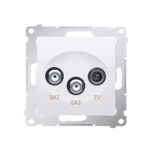 Simon 54 Gniazdo antenowe RTV-2xSAT biały - DASK2.01/11