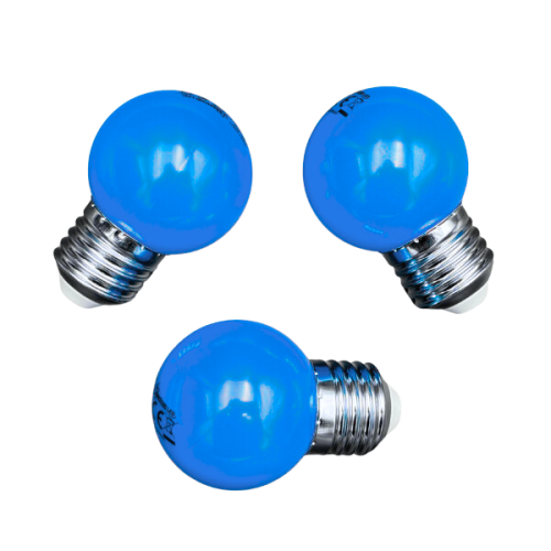 Żarówka LED KULKA E-27 1W 230V niebieskie - zestaw 3 szt