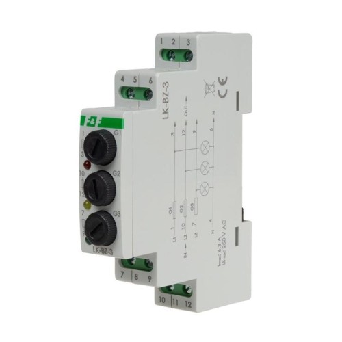 Lampka kontrolna trójfazowa z zabezpieczeniem - F&F LK-BZ-3K