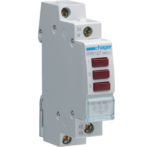 Lampka modułowa 3-fazowa czerwona 230-400V AC