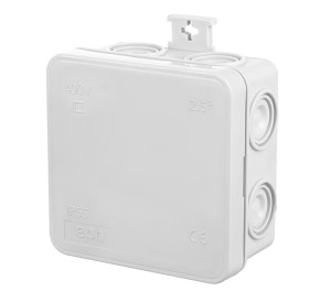 Puszka natynkowa 85x85x39 IP55 12 wlotowa szara - 0297-00