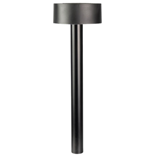 Lampa solarna EYE IP44, czarna, o wysokości 38 cm. Posiada prostą, cylindryczną podstawę oraz okrągłą głowicę. Produkt jest przeznaczony do użytku zewnętrznego, zapewnia oświetlenie w ogrodzie lub na ścieżkach.