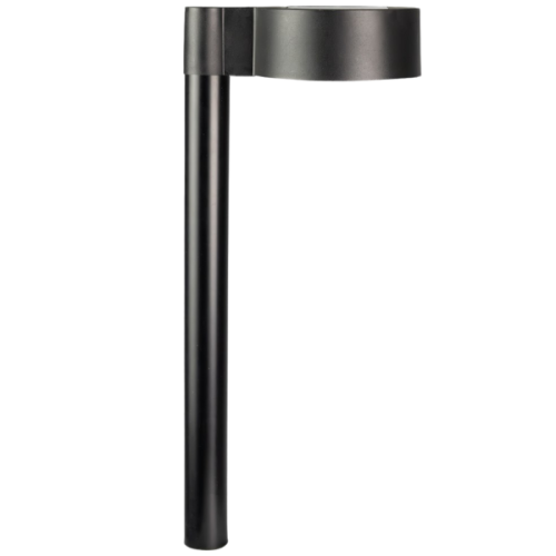 Lampa solarna EYE IP44 o wysokości 38 cm w kolorze czarnym. Produkt ma prostą, cylindryczną podstawę oraz okrągły klosz. Ujęcie z boku, ukazujące całą konstrukcję. Idealna do oświetlenia ogrodu lub ścieżek.
