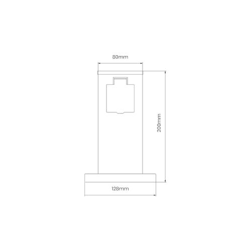 Słupek elektryczny zasilający ogrodowy IP44 2 x gniazda hermetyczne 20cm - EKO0431