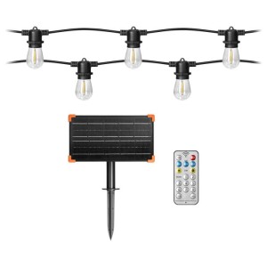 Girlanda solarna 10m z żarówkami 10 x E27 x  0,1W 3000K - LG-4/10M/E27/3