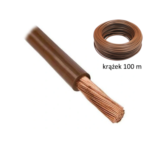 Przewód LGY 6 brązowy (H07V-K) - krążek 100 m