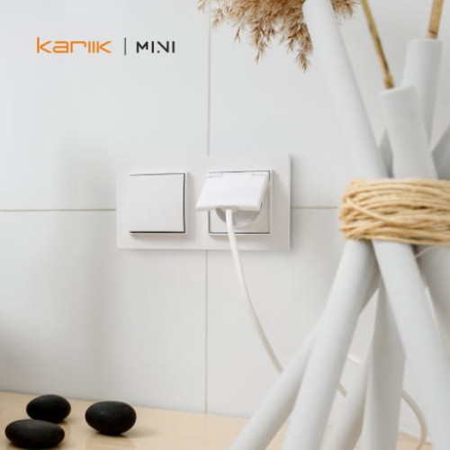 Karlik MINI Gniazdo pojedyncze z uziemieniem biały - MGP-1ZP