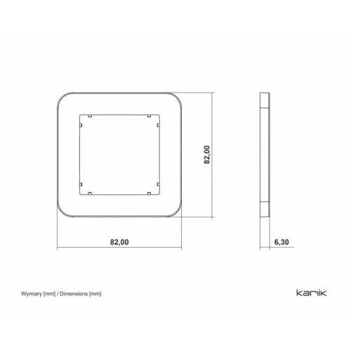 Karlik MINI Ramka pojedyncza zaokrąglona czarny mat – 12MRTZ-1