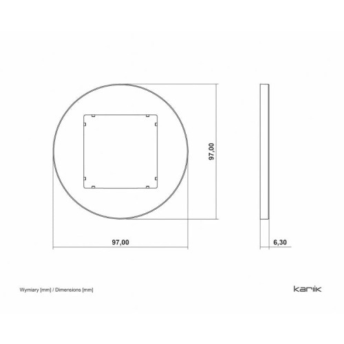 Karlik MINI Ramka pojedyncza okrągła biała – MRTO-1