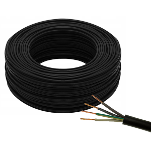 Przewód OWY 4x1 (H05VV-F) 300/500V czarny - krążek 100 mb