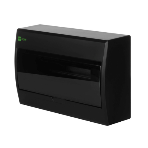 Rozdzielnica ELEGANT natynkowa 1x12 IP40 PE+N czarna z szybką dymną