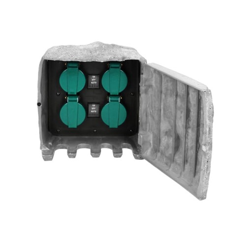 Gniazdo zewnętrzne, ogrodowe Kamień z kablem 4x2P+Z, 3m - OR-AE-13185