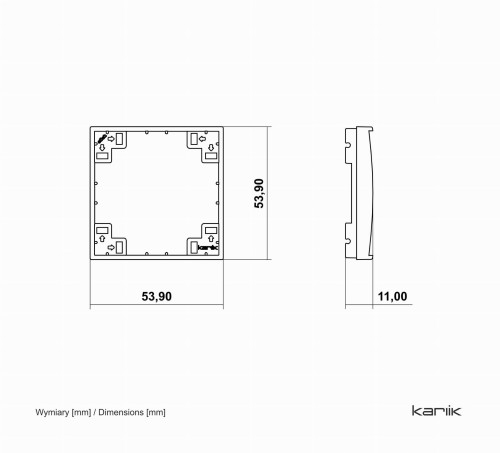 Karlik MINI Ramka pośrednia srebrny - 7MRP-1