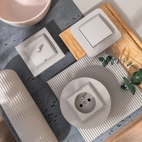 Karlik MINI Łącznik podwójny świecznikowy taupe beżowy - 60MWP-2