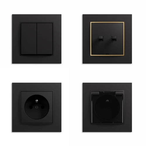 Karlik MINI Łącznik podwójny świecznikowy czarny mat - 12MWP-2