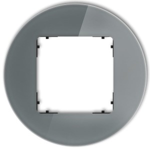 Karlik ICON Ramka pojedyncza okrągła grafit efekt szkła - 28-12-IRSO-1