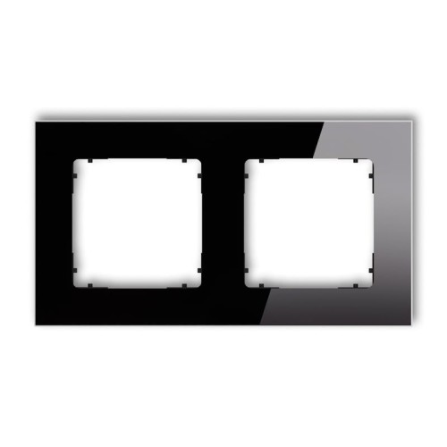 Karlik ICON Ramka podwójna kwadratowa czarna efekt szkła - 12-12-IRSK-2