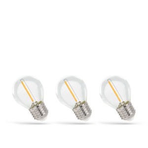 Żarówka LED filament kulka E27 1W ciepła biała zestaw 3szt.