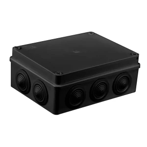 Puszka natynkowa 190x140x70 IP65 10 dławików czarna - S-BOX 406C
