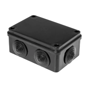 Puszka natynkowa 100x100x50 IP65 6 dławików czarna - SBOX106C