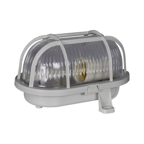 Oprawa oświetleniowa z siatką plastikową 60W E27 owalna szara