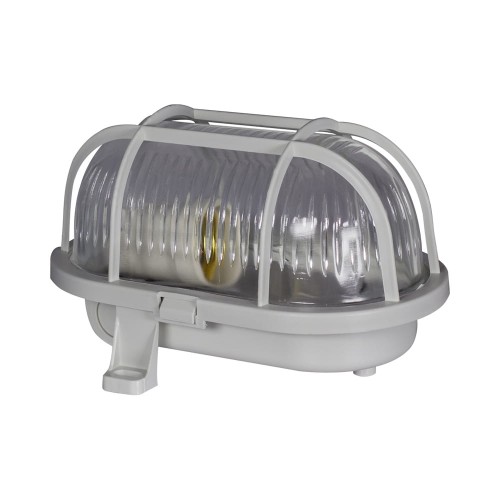 Oprawa oświetleniowa z siatką plastikową 60W E27 owalna szara