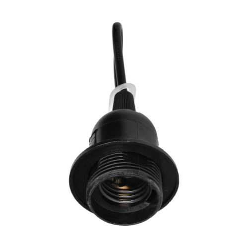 Oprawka remontowa E27 z kołnierzem czarna