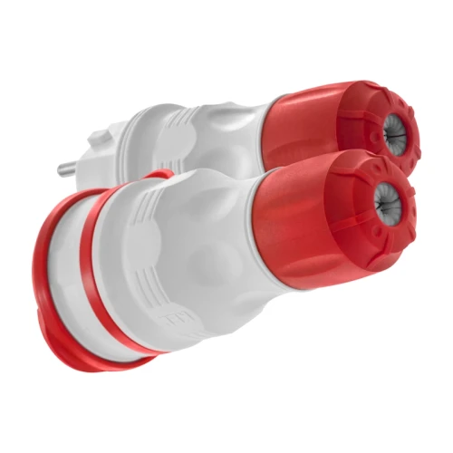Zestaw przyłączeniowy wtyczka+gniazdo IP54 szaro-czerwony - Plastrol ZWG-54