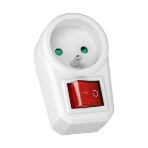 Gniazdo elektryczne, adapter z włącznikiem Orno biały - OR-AE-13188