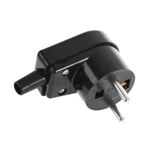 Wtyczka kątowa Viplast 16A 250V czarna - 220-05