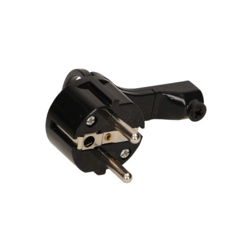 Wtyczka kątowa płaska Uni-Shuko rozbieralna do przewodów czarna - OR-AE-1379/B