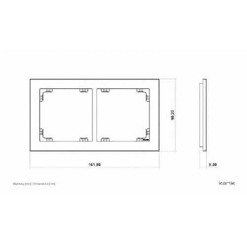 Karlik Deco Ramka podwójna szmaragdowy - 51DR-2