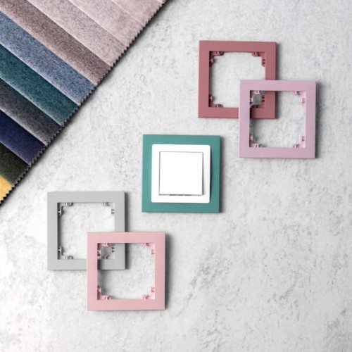 Karlik Deco Ramka podwójna pudrowy róż - 40DR-2