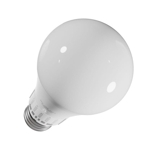 Żarówka LED E27 10W z funkcją zmiany barwy, o okrągłym kształcie i białej, matowej obudowie. Widoczny gwint E27. Ujęcie z góry, eksponujące gładką powierzchnię i detale na trzonku. Idealna do różnych zastosowań oświetleniowych.