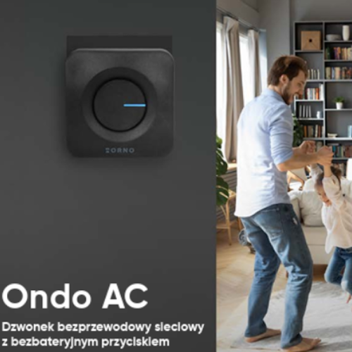 ORNO Dzwonek bezprzewodowy sieciowy 230V czarny - OR-DB-MT-156