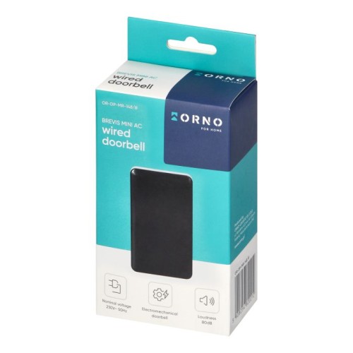 ORNO Dzwonek Gong Dwutonowy Brevis Mini 230V czarny - OR-DP-MR-148/B
