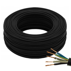 Przewód OWY 5x1,5 (H05VV-F) czarny - krążek 100 m