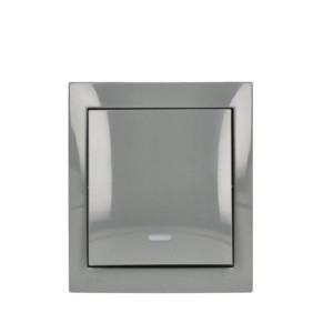 AQUACLICK Łącznik pojedynczy z podświetleniem szary - ACW1L/18