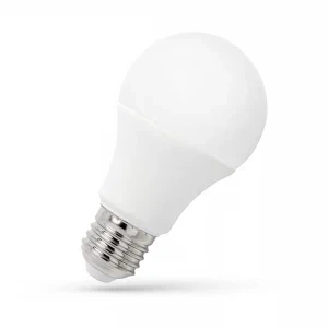 Żarówka LED E27 o mocy 4,9W, biała zimna, z gładką, matową powierzchnią. Stojąca, z metalowym gwintem u dołu. Prosta forma przypominająca tradycyjną żarówkę, idealna do oświetlenia wnętrz.