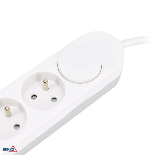 Przedłużacz 3 gniazda 2m z wyłącznikiem i gniazdami USB A USB C biały
