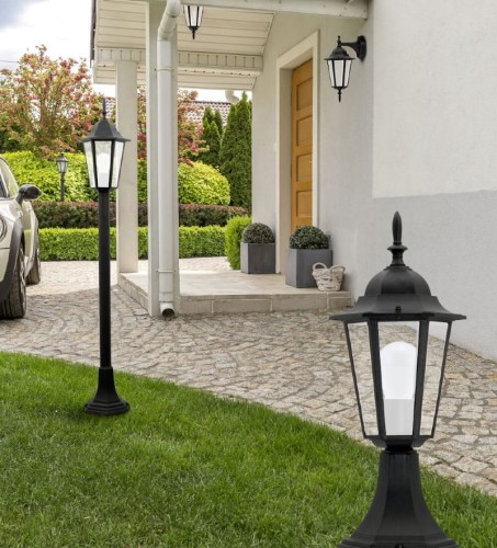Lampa ogrodowa słupek LIGURIA 42 cm czarna - Goldlux 201942