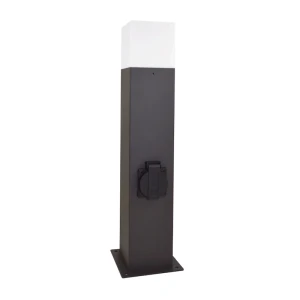 Lampa ogrodowa stojąca New York 44 cm z gniazdem grafit - Goldlux 307323