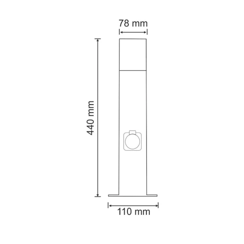 Lampa ogrodowa stojąca New York 44 cm z gniazdem grafit - Goldlux 307323