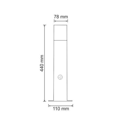 Lampa ogrodowa stojąca New York 44 cm z czujnikiem ruchu i zmierzchu grafit - Goldlux 307330