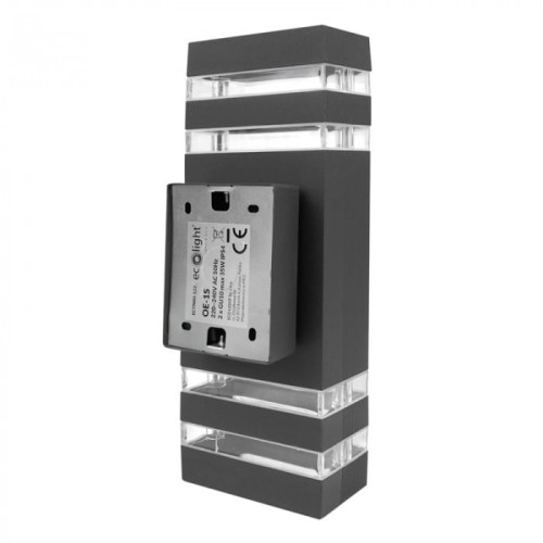 Kinkiet elewacyjny 2xGU10 antracyt - Eco Light EC79005