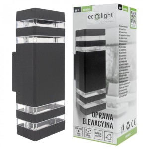 Kinkiet elewacyjny 2xGU10 antracyt - Eco Light EC79005